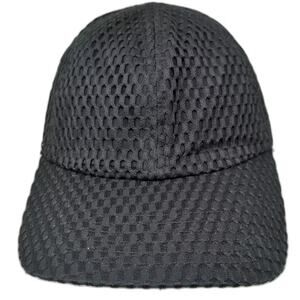 Athleta Black Mesh Baseball Cap Adjustable Strapback Hat OS Breathable Sport